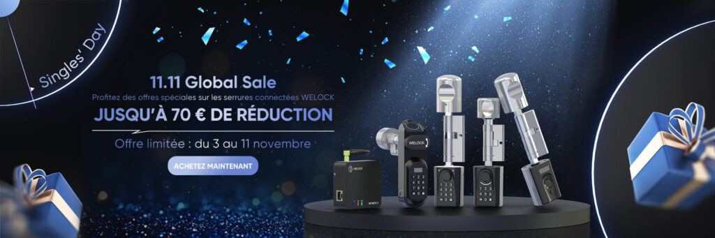 Promotion 11 novembre : sécurisez votre porte avec les serrures connectées WELOCK (U81, Touch41, ToucA51) à prix exceptionnel 1 promo 11 novembre welock | Promotion 11 novembre : sécurisez votre porte avec les serrures connectées WELOCK (U81, Touch41, ToucA51) à prix exceptionnel