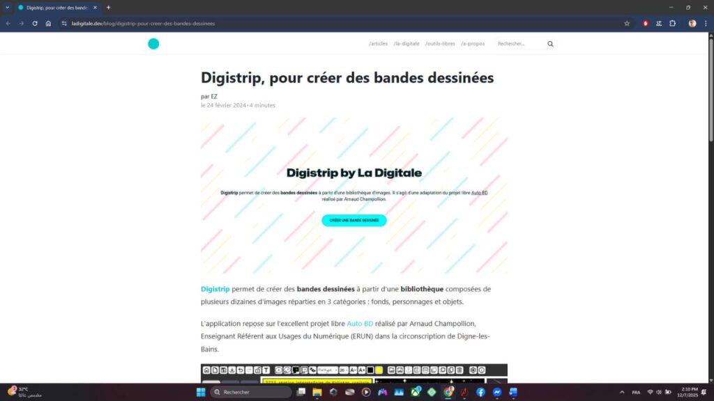 Comment créer une bande dessinée en ligne avec l’outil Digistrip de La Digitale ? 1 Digistrip-by-La-Digitale-page-d'accueil