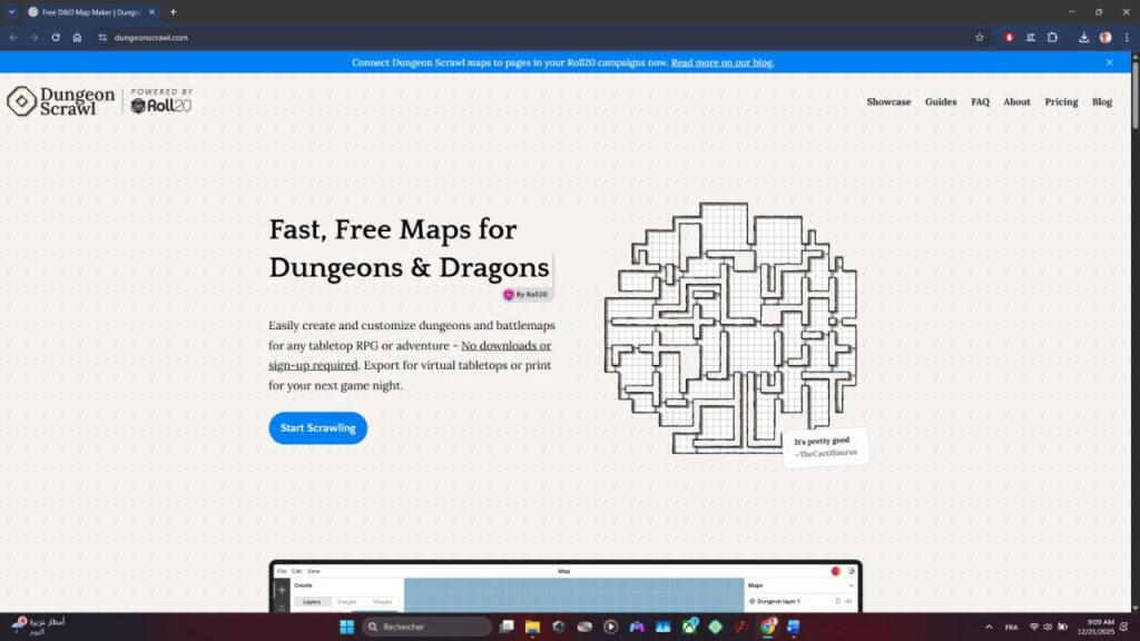 Dungeon Scrawl : Créez des maps de JDR pro en 2 minutes (et gratuitement) 1 Dungeon-Scrawl-accueil