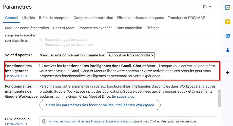 Google utiliserait vos emails Gmail pour entraîner son IA : voici comment vous en assurer (et désactiver au besoin) 2 gmail ia 2 | Google utiliserait vos emails Gmail pour entraîner son IA : voici comment vous en assurer (et désactiver au besoin)