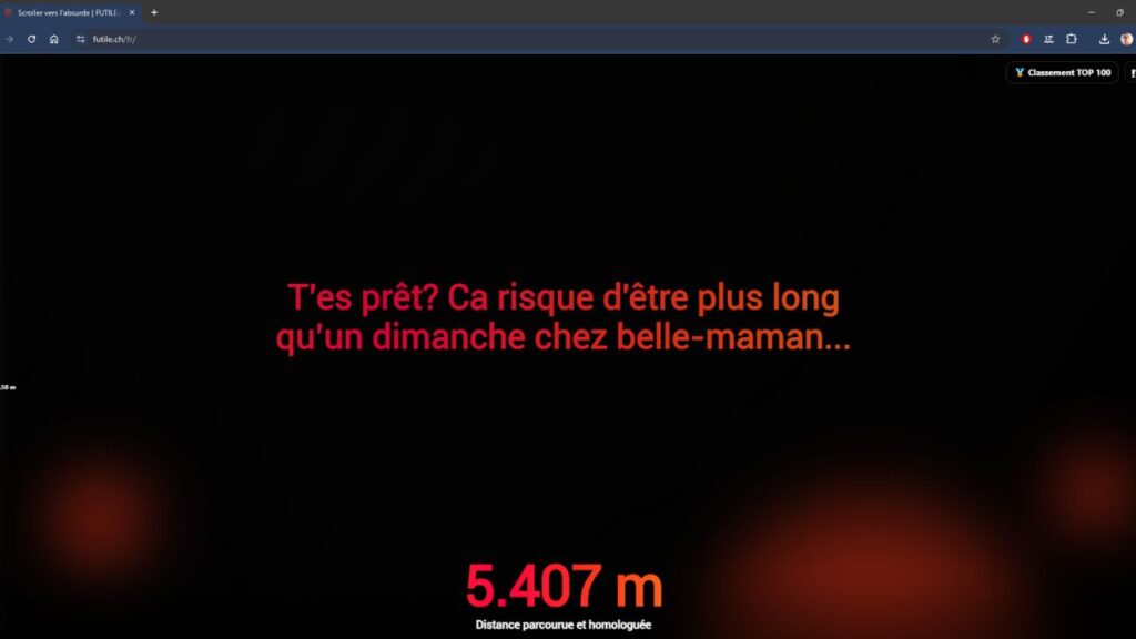 Scroller vers l’absurde : Futile.ch transforme le vide en expérience mesurable 2 Futile.ch-distance-test-pc