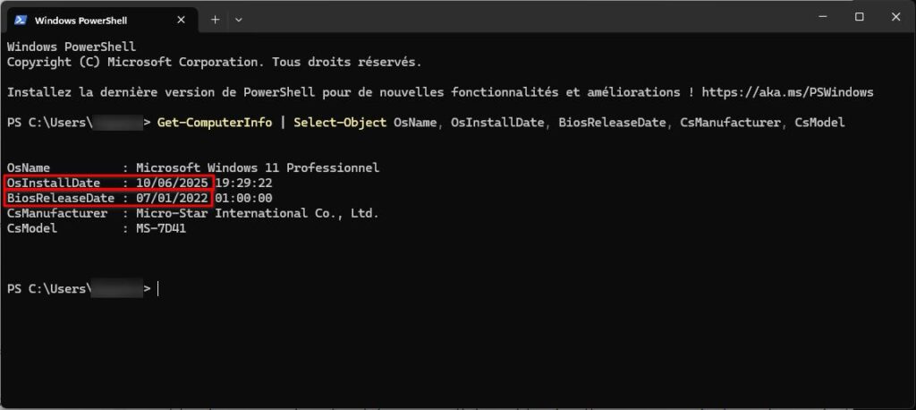 Comment déterminer l'âge d'un ordinateur Windows avec précision - PowerShell