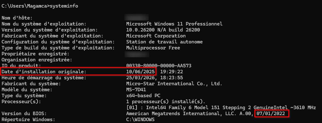 systeminfo windows | Comment déterminer l'âge de son ordinateur Windows avec précision