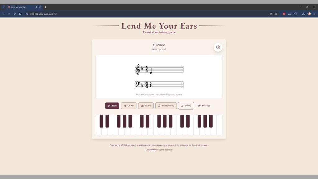 Lend Me Your Ears, le jeu gratuit pour entraîner son oreille musicale 2 Lend-Me-Your-Ears-accueil