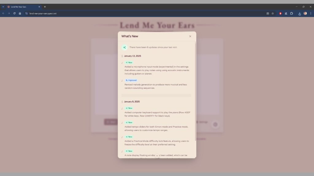 Lend Me Your Ears, le jeu gratuit pour entraîner son oreille musicale 1 Lend-Me-Your-Ears-accueil-nouveautés