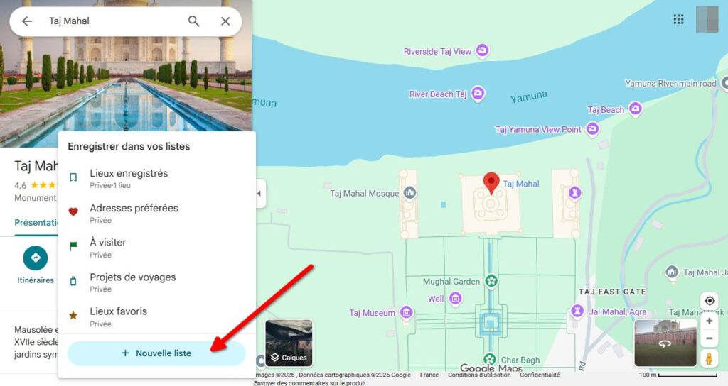 listes google maps ordinateur nouvelle liste | Listes Google Maps : organisez vos bonnes adresses et préparez vos voyages en un clin d’œil