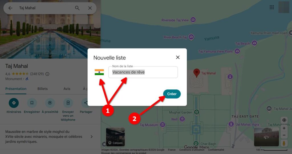 listes google maps ordinateur nouvelle liste 2 | Listes Google Maps : organisez vos bonnes adresses et préparez vos voyages en un clin d’œil