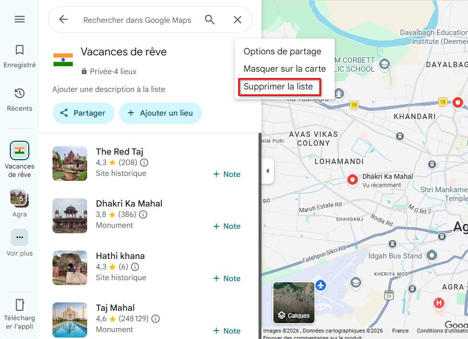 listes google maps ordinateur supprimer liste | Listes Google Maps : organisez vos bonnes adresses et préparez vos voyages en un clin d’œil