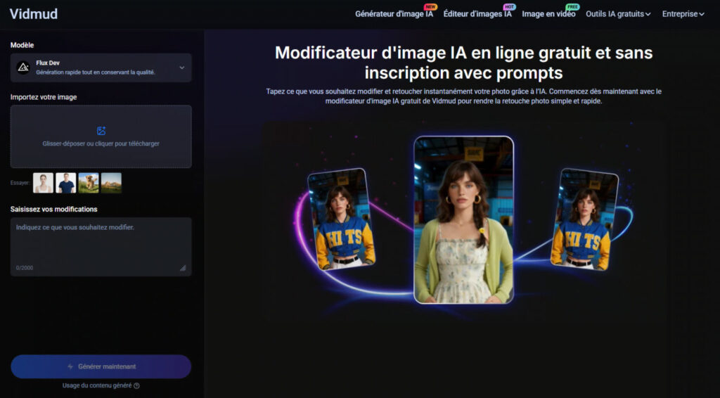vidmud ai photo editor | Modificateur d'image IA : Automatisez les tâches répétitives de retouche photo grâce à l’IA