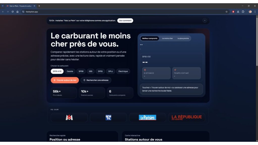 Fais le Plein accueil