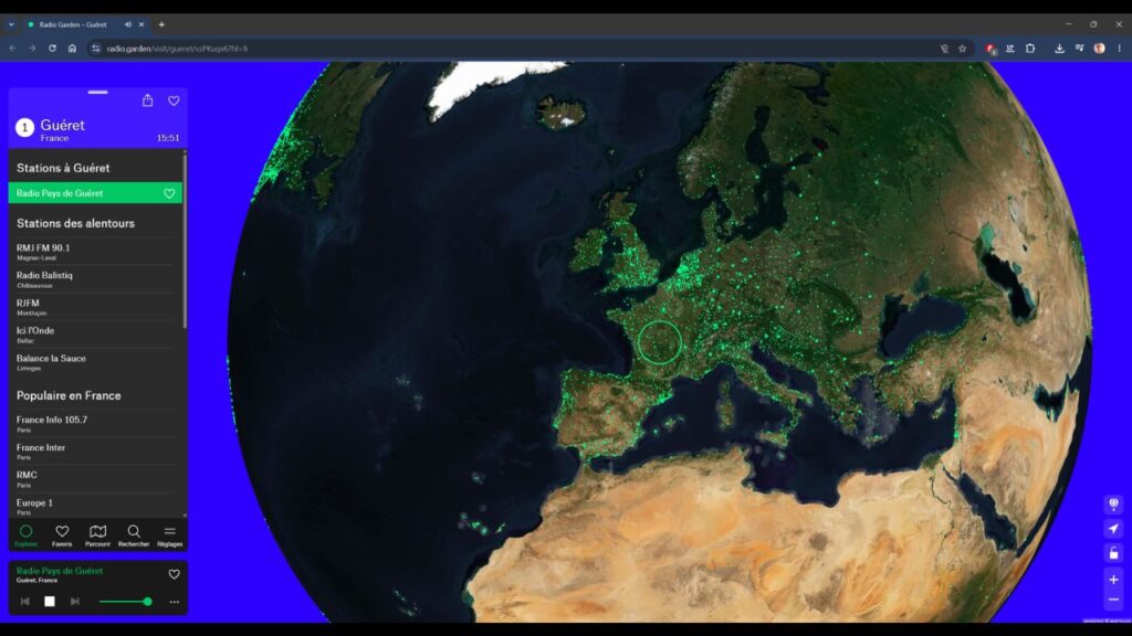 Radio Garden : le site qui fait voyager à travers les radios du monde entier 2 Radio-Garden-station-europe