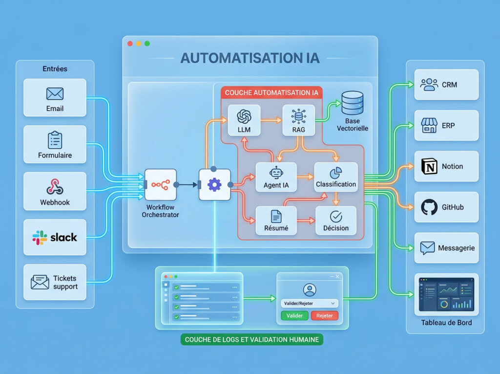 automatisation ia 2 | Automatisation IA : guide technique pour créer des workflows intelligents avec n8n, API et agents