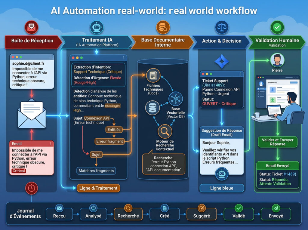 automatisation ia 3 | Automatisation IA : guide technique pour créer des workflows intelligents avec n8n, API et agents