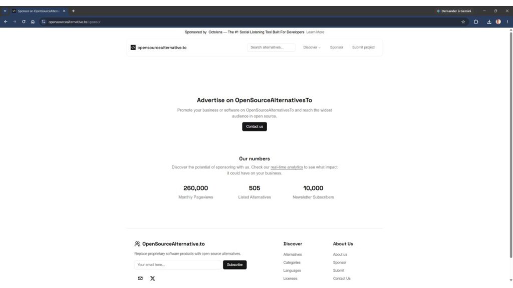 OpenSourceAlternative.to : trouver facilement des alternatives open source aux logiciels payants 2 OpenSourceAlternative.to-les-alternatives