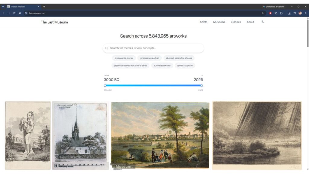 The Last Museum : explorer plusieurs millions d’œuvres d’art en ligne 1 The Last Museum Accueil