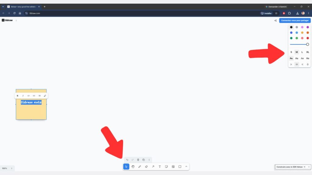 tldraw : le tableau blanc collaboratif pour dessiner, créer des prototypes et tester des idées 1 tldraw-outils