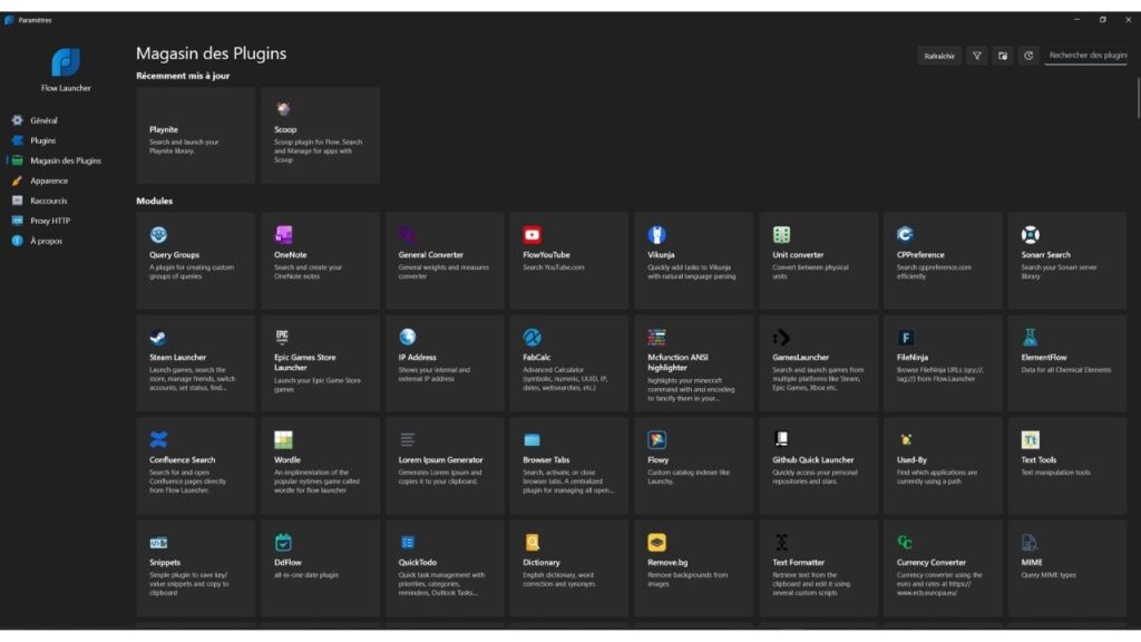 Flow Launcher magasin plugins