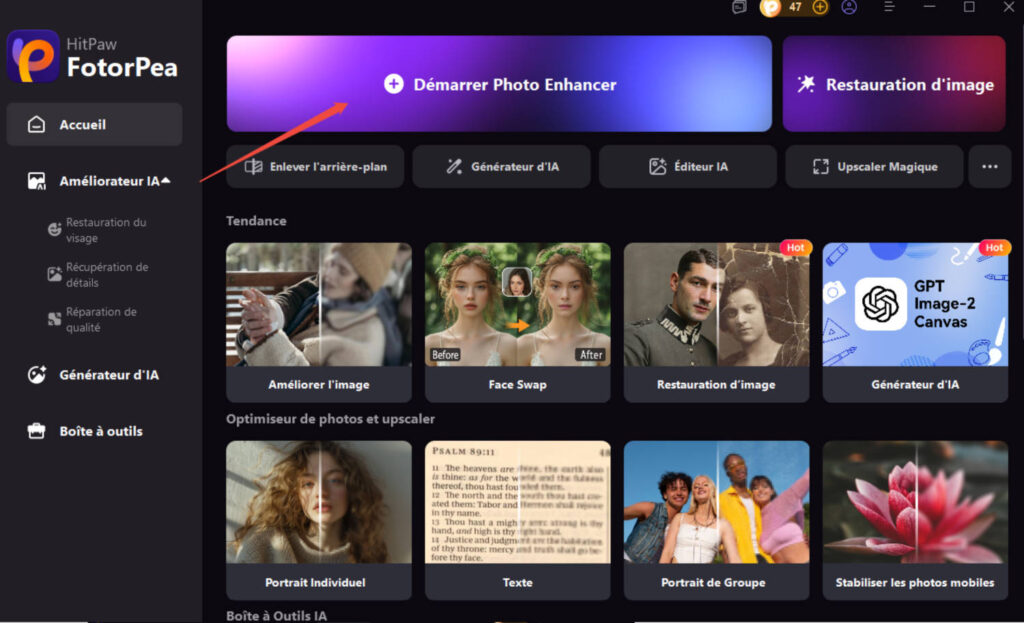 HitPaw FotorPea v5.6.0 : Les nouvelles fonctionnalités d'IA en pratique 6 suppression des reflets par IA