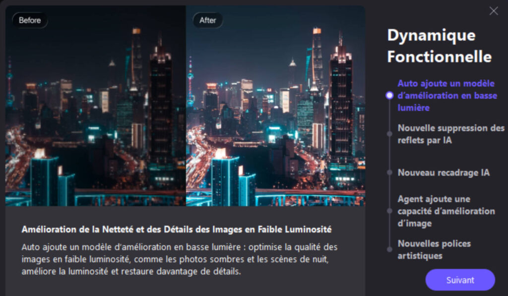HitPaw FotorPea v5.6.0 : Les nouvelles fonctionnalités d'IA en pratique 1 Éclaircir les photos sombres grâce à l'amélioration des images en basse lumière
