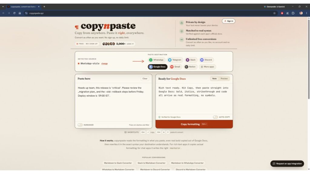 Copynpaste accueil