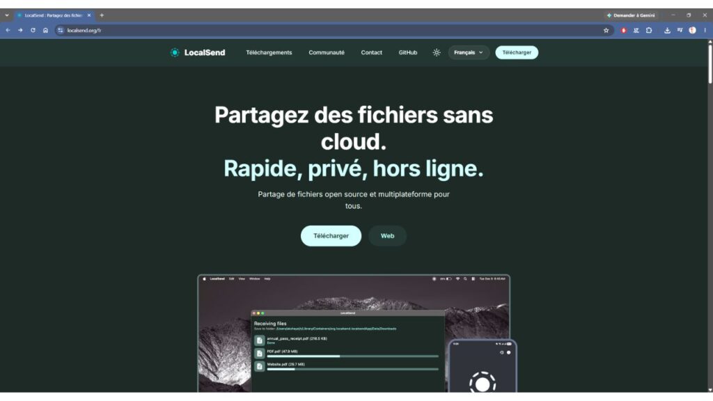 LocalSend accueil