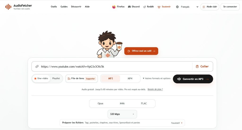 AudioFetcher : un convertisseur YouTube MP3 gratuit et plutôt bien fichu