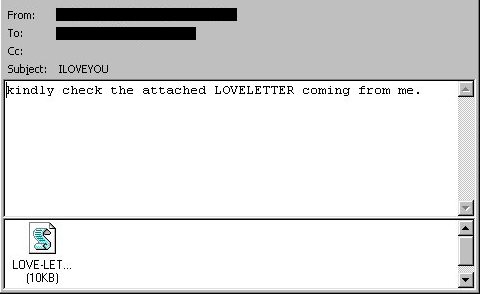 i love you virus | 12 virus informatiques et malwares qui ont marqué Internet