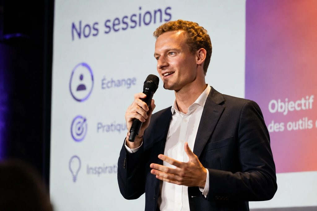 Gemlia structure son offre d'agents IA en cinq verticales métier 1 speaker marc conference | Gemlia structure son offre d'agents IA en cinq verticales métier